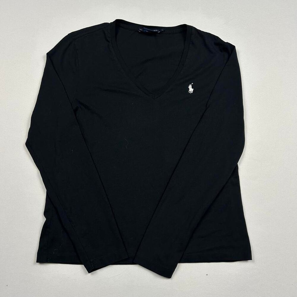 Polo Ralph Lauren Black V Neck Longsleeve Shirt